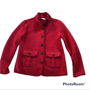 Quilted button up red cardigan/ jacket size XXS Isaac Mizrahi Live